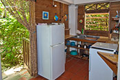The kitchen in a beach level studio