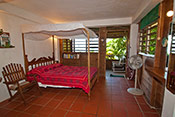 The bedroom area in a beach level studio